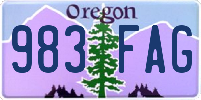 OR license plate 983FAG