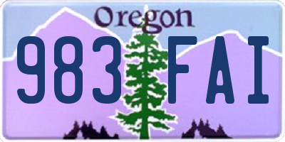 OR license plate 983FAI