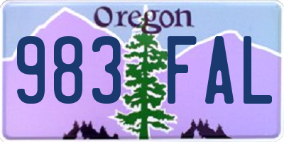 OR license plate 983FAL