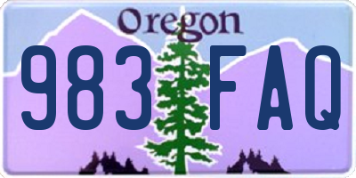 OR license plate 983FAQ