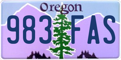 OR license plate 983FAS