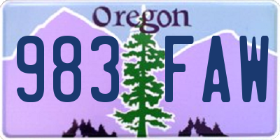 OR license plate 983FAW