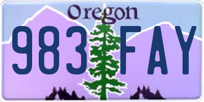 OR license plate 983FAY
