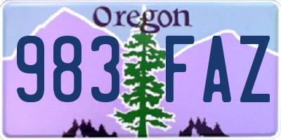 OR license plate 983FAZ