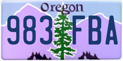 OR license plate 983FBA