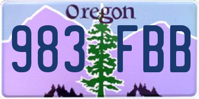 OR license plate 983FBB