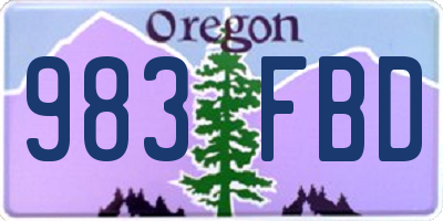 OR license plate 983FBD