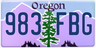 OR license plate 983FBG