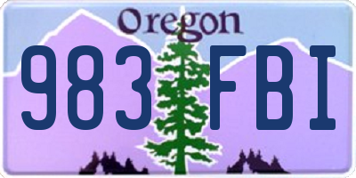 OR license plate 983FBI