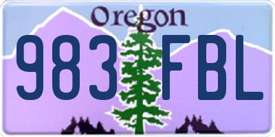 OR license plate 983FBL