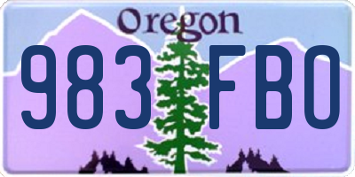 OR license plate 983FBO