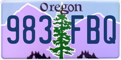 OR license plate 983FBQ