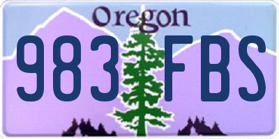 OR license plate 983FBS