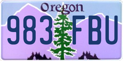 OR license plate 983FBU