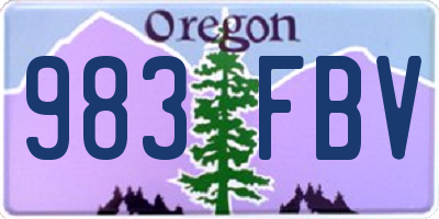 OR license plate 983FBV