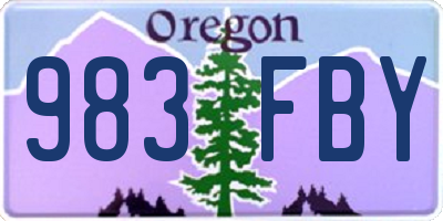 OR license plate 983FBY