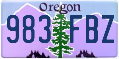OR license plate 983FBZ