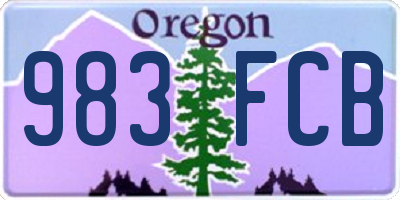 OR license plate 983FCB