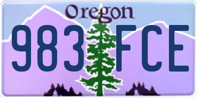 OR license plate 983FCE
