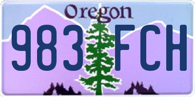 OR license plate 983FCH