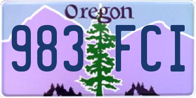 OR license plate 983FCI