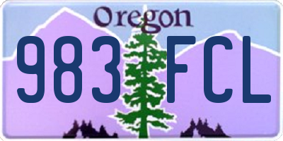 OR license plate 983FCL