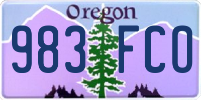 OR license plate 983FCO