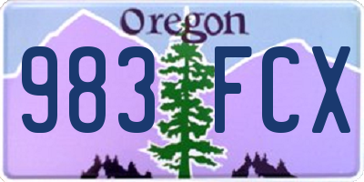 OR license plate 983FCX