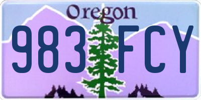 OR license plate 983FCY