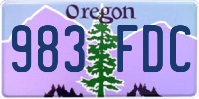 OR license plate 983FDC