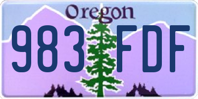 OR license plate 983FDF