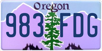 OR license plate 983FDG
