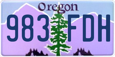 OR license plate 983FDH