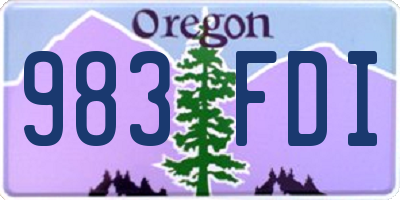 OR license plate 983FDI