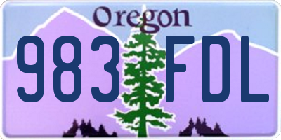 OR license plate 983FDL
