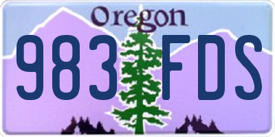 OR license plate 983FDS