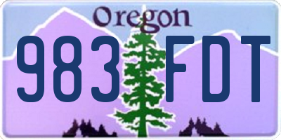 OR license plate 983FDT