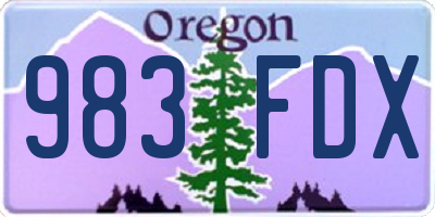 OR license plate 983FDX