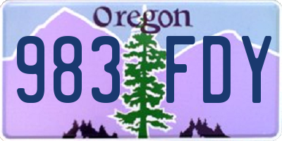 OR license plate 983FDY