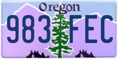 OR license plate 983FEC