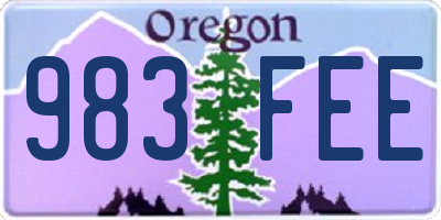 OR license plate 983FEE