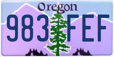 OR license plate 983FEF