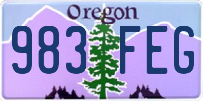 OR license plate 983FEG