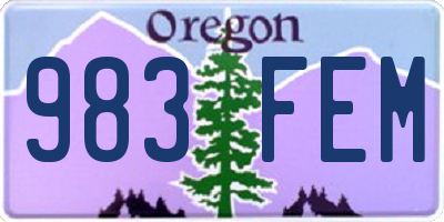 OR license plate 983FEM