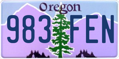 OR license plate 983FEN