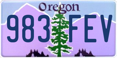 OR license plate 983FEV