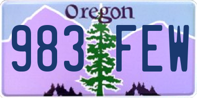 OR license plate 983FEW