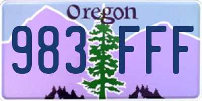 OR license plate 983FFF