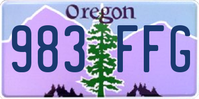 OR license plate 983FFG