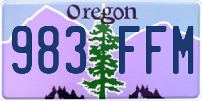 OR license plate 983FFM